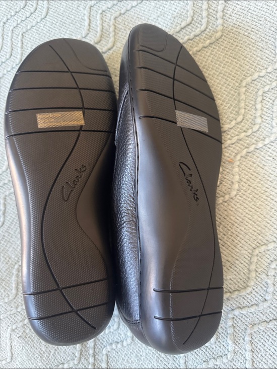 Clarks Bendables Brown Leather Slip-On Loafers Side Zip | Size 11 W